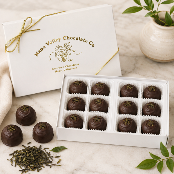 Boxed Green Tea Chocolate Truffles from Napa Valley Chocolate Company