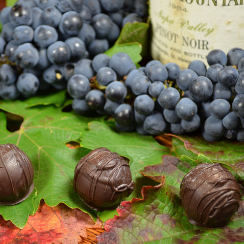 Pinot Noir Chocolate Truffles, Gourmet Chocolate Truffles, Premium Chocolate Truffles, Wine and Chocolate, Pinot Noir and Chocolate